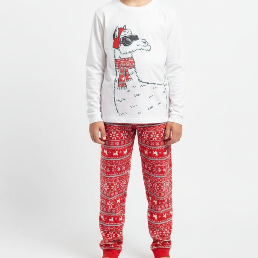 Cat & Jack 8/10 llama winter pj set